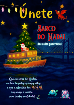 Postal solidaria musical Barco de Nadal das e dos guerreiros